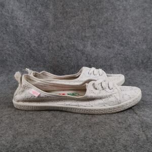 Rocket Dog Shoes Womens 8.5 Casual Sneaker Flats Crochet Trainer Slip On White